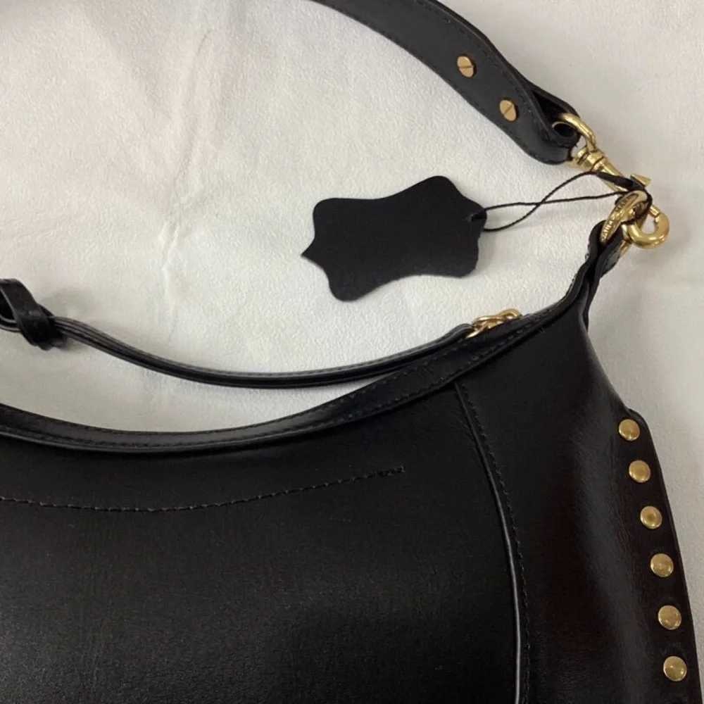 Isabel Marant Black Leather Crescent Shoulder Bag with Gold Studs - Picture 5 of 6